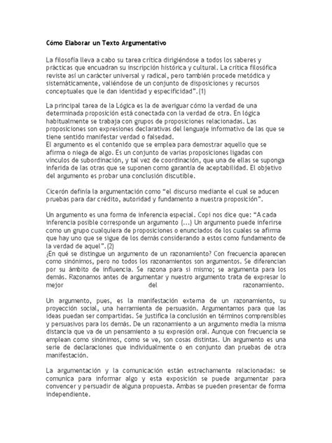 Un Texto Argumentativo Ejemplo