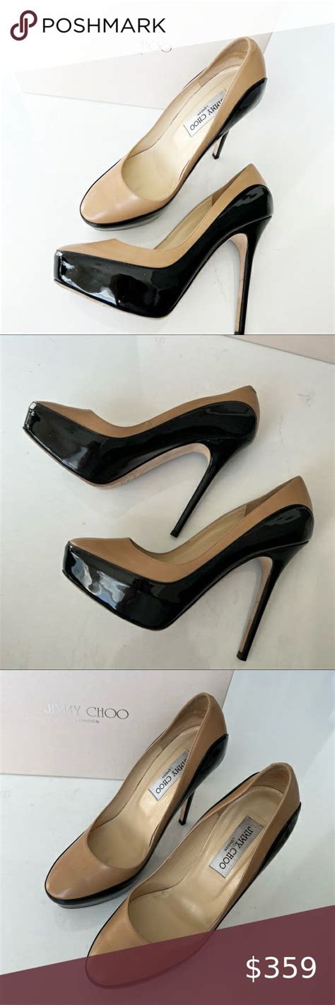 Jimmy Choo Sepia Two Tone Pumps Size Or High Heel In Black And Nude Heels Black And