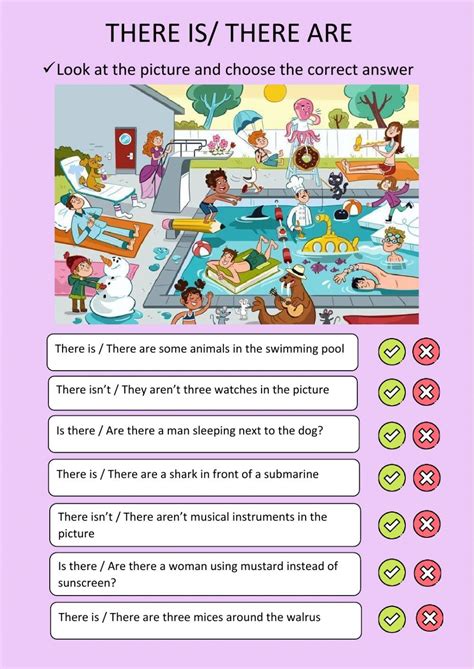 There Is There Are Interactive Worksheet Worksheets English