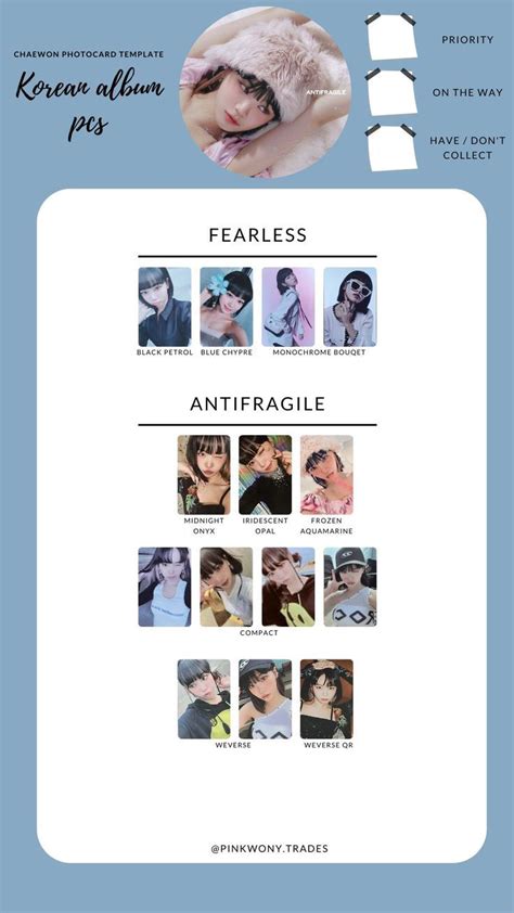 Le Sserafim Photocard Template Chaewon Antifragile