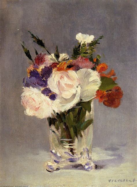 Art Reproductions Flowers In A Crystal Vast By Edouard Manet