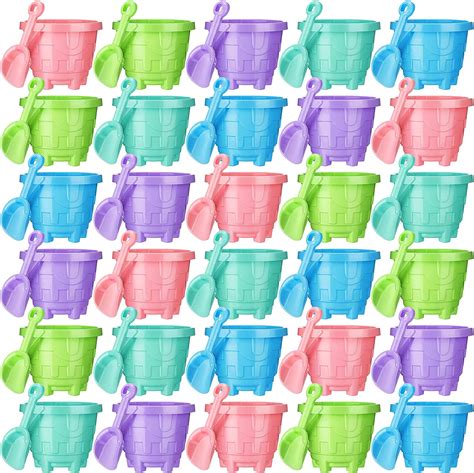 Sosation 60 Pcs Sand Buckets Bulk For Kids Beach Buckets