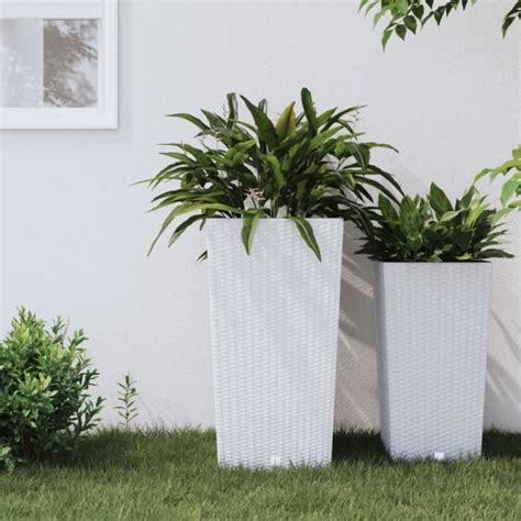 LIU 7374285525088 Jardinière et intérieur amovible blanc 21 49 L rotin