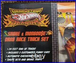 Car Track Set Hot Wheels Drag Strip Demons Snake Mongoose Drag Race Track Set