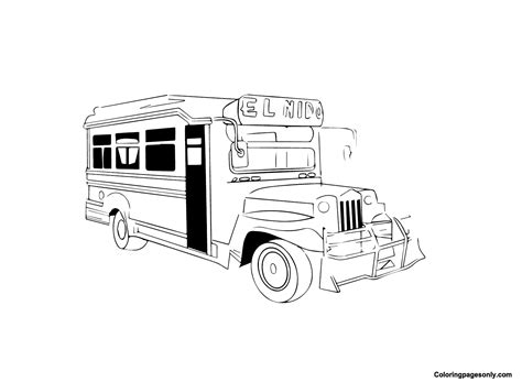 Philippine Jeepney Coloring Page Coloring Pages
