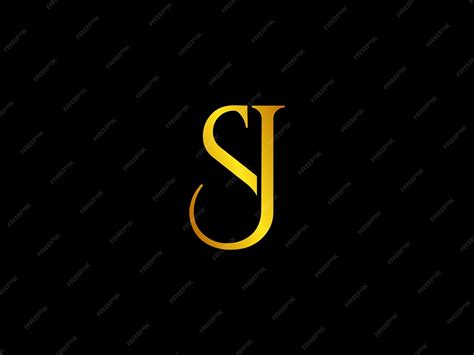 premium vector  gold logo  sj   black background
