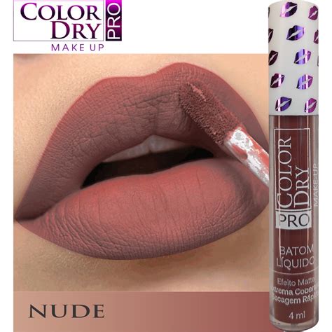 Batom líquido Color Dry PRO NUDE Efeito Matte Extrema Cobertura e Secagem Rápida Shopee
