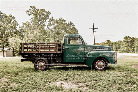 Vintage Farm Truck Old Car Art Rustic Farm Classic Auto Photo Vintage ...