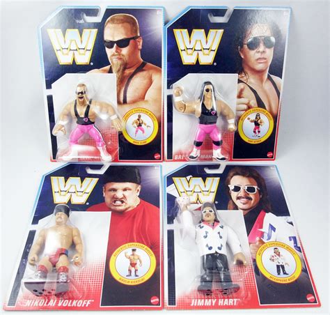 WWE Mattel Retro Figures - Official 4-pack : Bret "Hitman" Hart, Jim ...