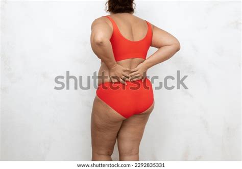 Naked Overweight Woman Touch Back Hands Stock Photo Shutterstock