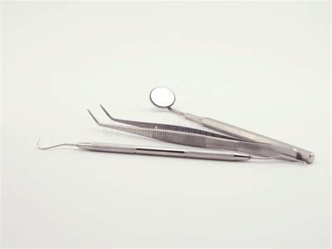 Basic Dental Instrument With Blue Background Stock Image Image Of