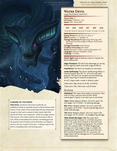 Monster The Water Devil A Medium Level Fiend To Unleash On Your