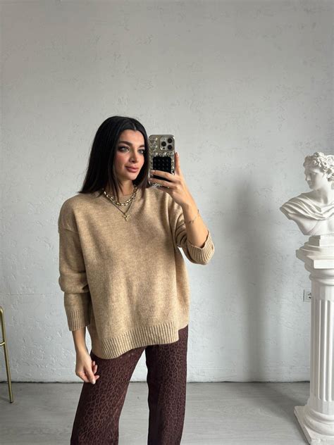 Nude Bisiklet Yaka Oversize Kazak