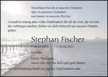 Traueranzeigen Von Stephan Fischer Trauer Anzeigen De