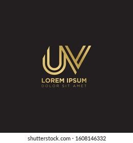 Minimalist Initial Letter Uv Logo Design Stock Vector Royalty Free