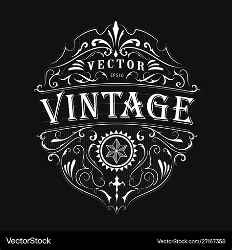 Antique label typography vintage frame design Vector Image