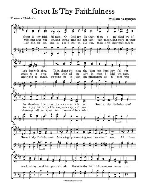 Hymn Sheet Music Printable