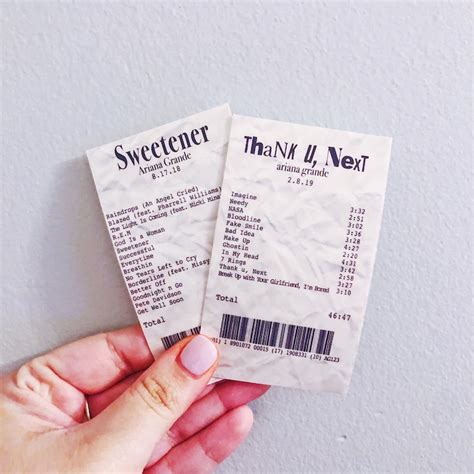 Ariana Grande Album Receipt Sticker Pack Ariana Grande Etsy