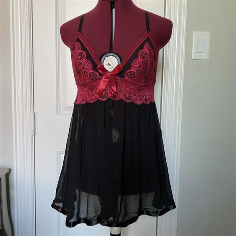 Red And Black Lingerie Top Medium Red Lace Depop