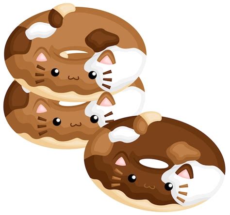 Cute Cat Donut Free Vector