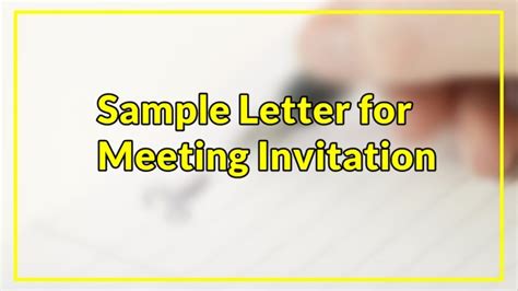 Email Template For Meeting Invitation