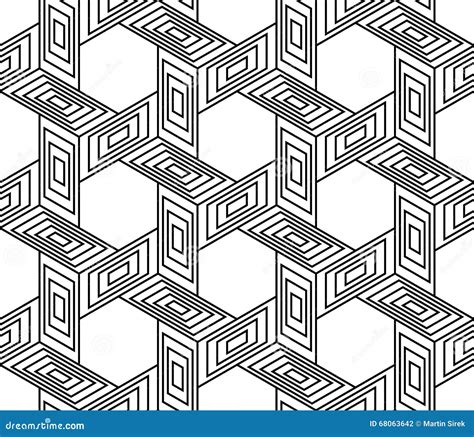 Vector Modern Seamless Geometry Pattern Trippy Black And White