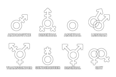 Premium Vector Lgbt Symbols Collection Outline Style