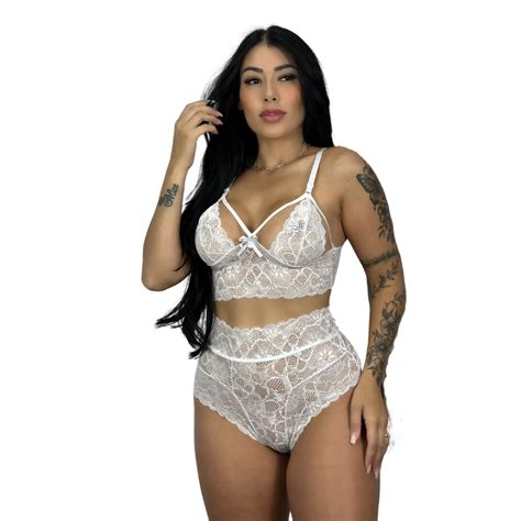 Conjunto Lingerie Lacradora Renda Sem Bojo Aro Moda Intima Calcinha Sutia Melhora O Pre O