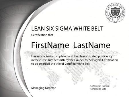 Lean Six Sigma White Belt Certification - The Council for Six Sigma Certification