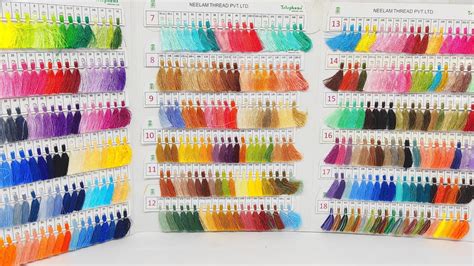 Thread Colour Shade Card Telephone Shade Card Colours Shade Card