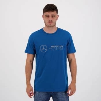 Camiseta Puma Mercedes Amg Petronas Logo Tee Azul Futfanatics