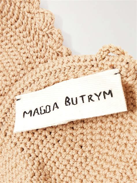 MAGDA BUTRYM Faux Pearl Embellished Crocheted Underwired Bikini Top NET A PORTER