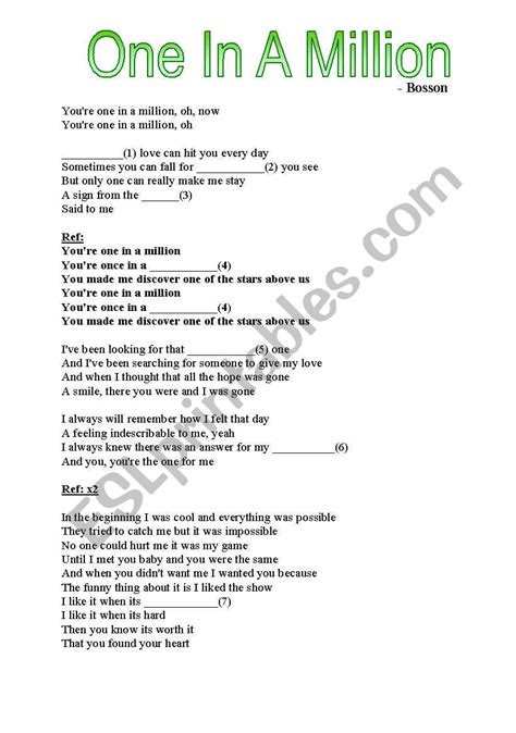 One In A Million Song Lyrics Vpnanax