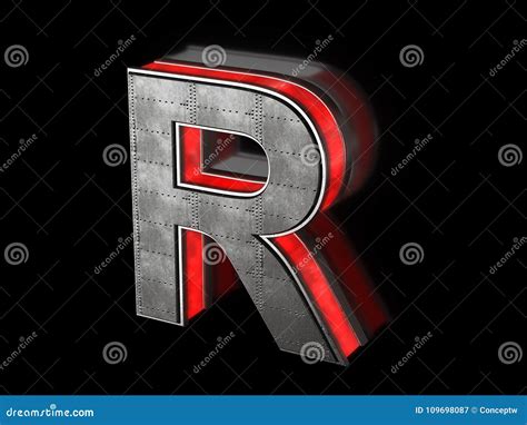 Futuristic Letter R From Alphabet Stock Illustration Illustration Of