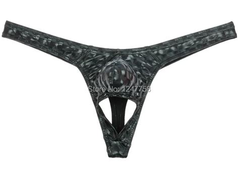 Aliexpress Buy Men Pouch Underwear D T Back Ball Out Faux Short Hole Thong Jockstrap Gay