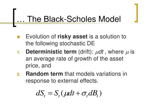 Ppt The Black Scholes Model For Option Pricing Powerpoint
