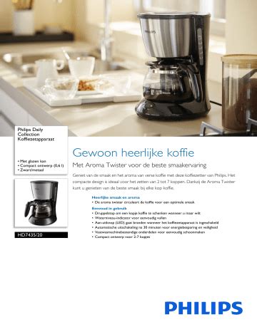 Philips HD7435/20 Daily Collection Koffiezetapparaat Handleiding | Manualzz