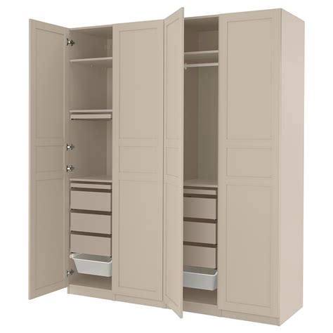 Pax Flisberget Wardrobe Combination Gray Beigegray Beige 7834x235