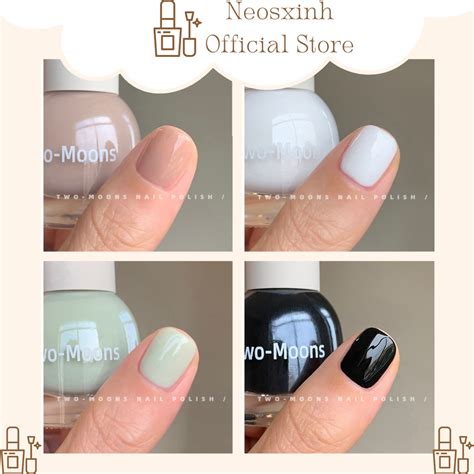 S N M Ng Tay Two Moons Th Ch M S Ml Nude Pastel Neosxinh Nails Shopee Vi T Nam