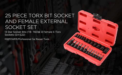 Mixpower Piece Torx Bit And Socket Set Star Bits T T