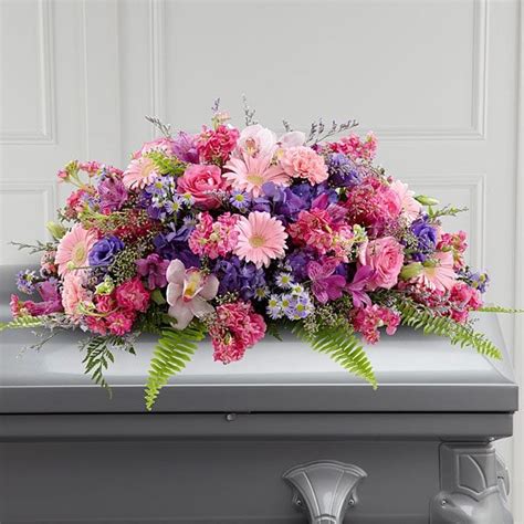 Bright Pink Casket Spray Flowers By Flourish