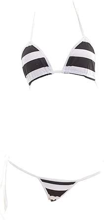 Amazon Abafip Womens Micro Tanning Bikini Kawaiii Japanese Anime Lingerie Set Cute Stripe