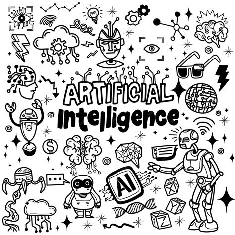 Premium Vector | Artificial intelligence doodle vector illustration