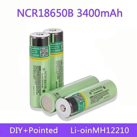 18650 battery 3.7V 3400mAh 18650 Li-ion MH12210 Rechargeable Battery ...