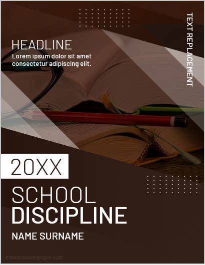 School Discipline Book Cover Page Templates Download Pages