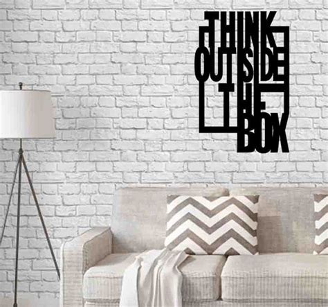 Quadro Decorativo Vazado Think Outside The Box MadeiraMadeira