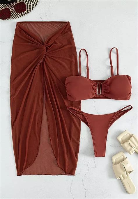 Buy LYCKA LYX European Lady Bikini Swimwear Brown Online ZALORA Malaysia