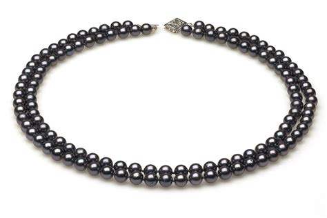 Double Strand Black Necklace American Pearl