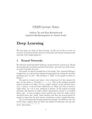 Cs229 notes-deep learning | PDF