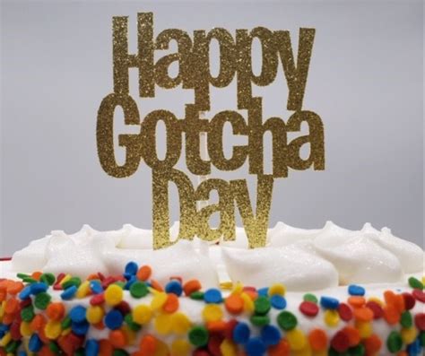 Happy Gotcha Day Cake Topper Signe De Bannière De Gâteau Etsy